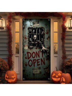 Halloween Door Cover 71x35 Inch Horror Halloween Indoor Outdoor Decorations